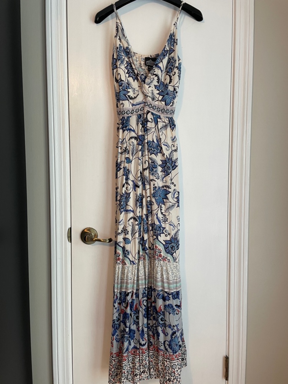 Angie Boho Twist Front with Keyhole Maxi Dress Small - Picture 2 of 7